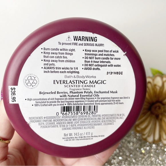 Bath and Body Works Everlasting Magic 3 Wick Candle with Crown Lid Nwt - Picture 5 of 9
